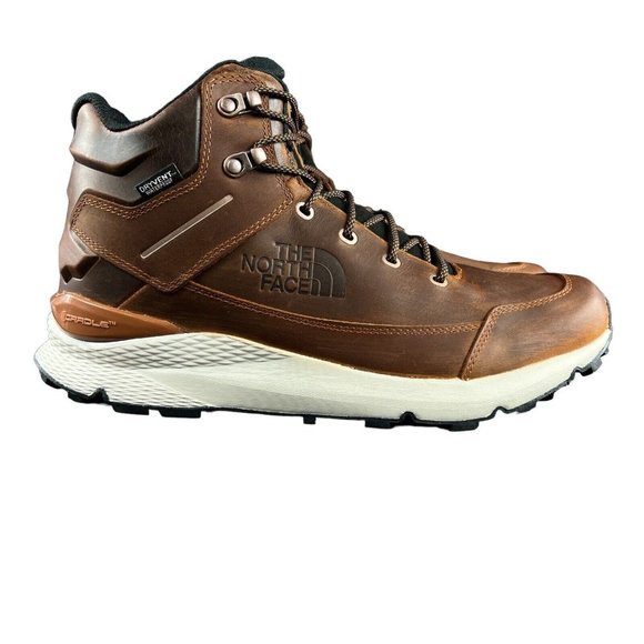 The NorthFace Men's Vals Mid Leather WP Caramel Brown Boots Sizes 8.5 - 14 - Picture 1 of 9